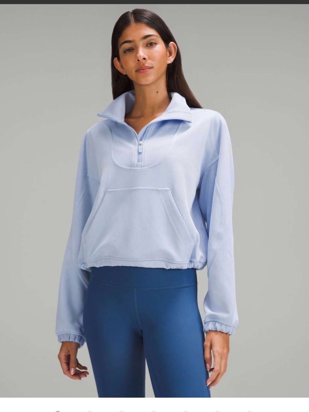 Lululemon Brushed Softstreme Ribbed Half Zip Pullover Size 8